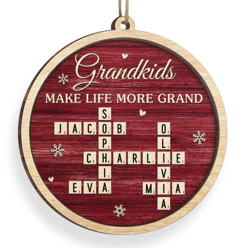 Custom Scrabble Wood Ornament - Personalized Birthday Gifts For Grandpa, Grandma - You Built Our Roots