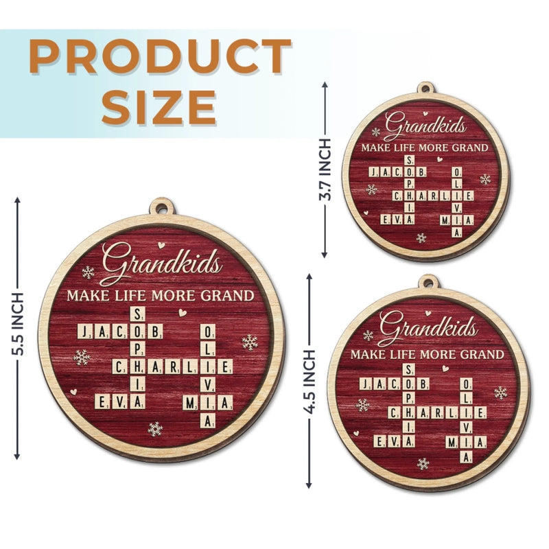 Custom Scrabble Wood Ornament - Personalized Birthday Gifts For Grandpa, Grandma - You Built Our Roots