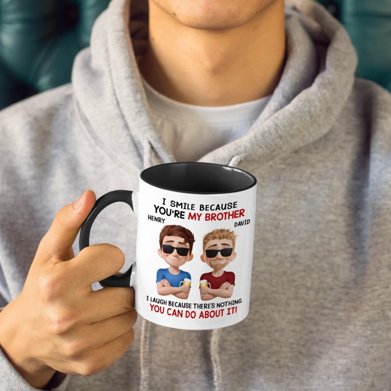 Custom Accent Mug - Personalized Birthday Gifts For Brother - Forever My Day One