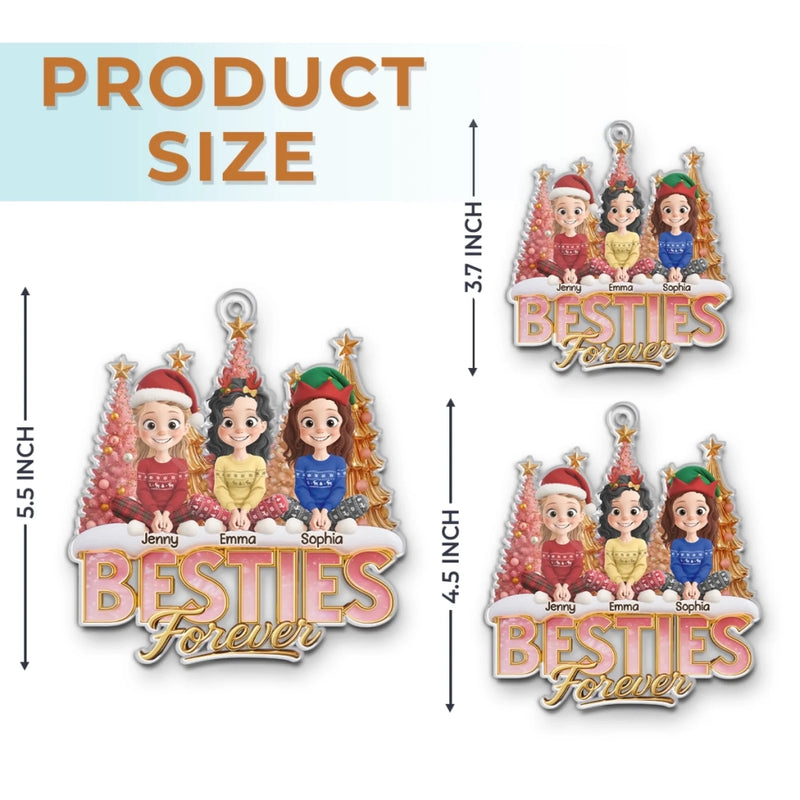 Custom Acrylic Ornament - Personalized Best Friend Christmas Birthday Gifts For Women, Besties, Sisters, BFF - Candy Canes And Endless Laughs
