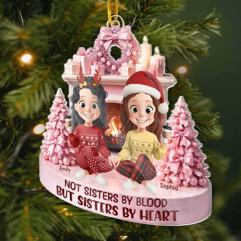 Custom Acrylic Ornament - Personalized Best Friend Christmas Birthday Gifts For Women, Besties, Sisters, BFF - Snowy Nights Endless Laughs