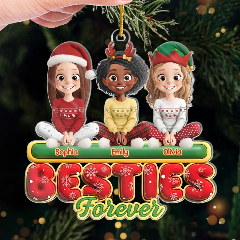 Custom Acrylic Ornament - Personalized Best Friend Christmas Birthday Gifts For Women, Besties, Sisters, BFF - Together We Shine All Season