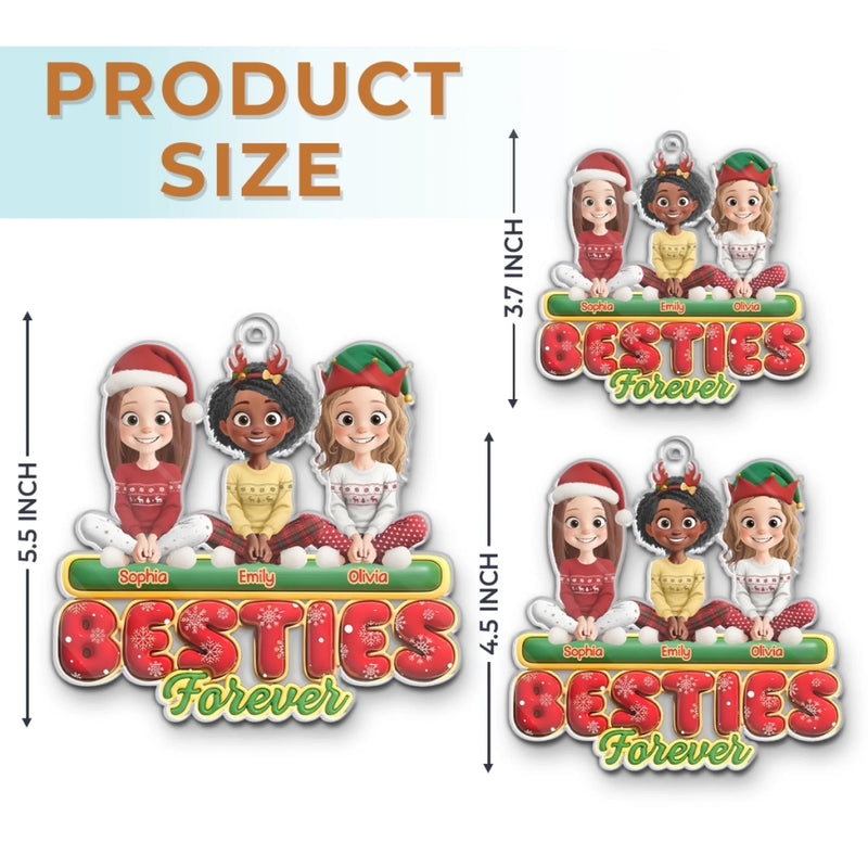 Custom Acrylic Ornament - Personalized Best Friend Christmas Birthday Gifts For Women, Besties, Sisters, BFF - Together We Shine All Season