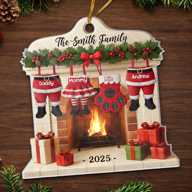 Custom Acrylic Ornament - Personalized Christmas Birthday Gifts For Mom, Dad, Brother, Sister, Kids - Love Gathers Where We Are