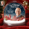 Custom Photo Cardinal Acrylic Snow Globe - Personalized Christmas Memorial Sympathy Gifts For Loss Of Mom, Dad - Always Near Though Worlds Apart