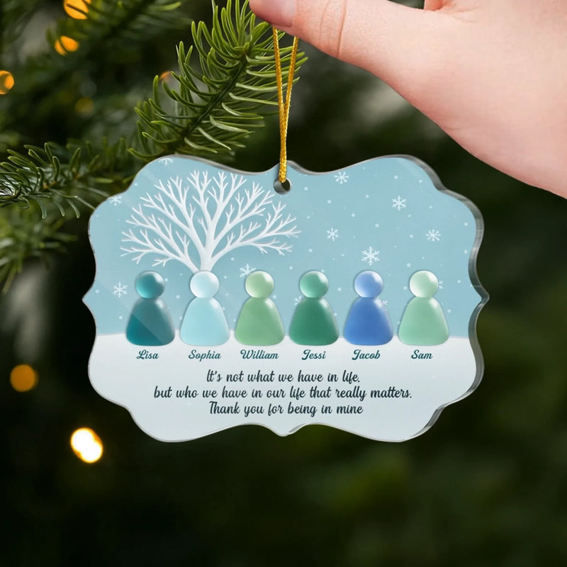 Custom Sea Glass Acrylic Ornament - Personalized Best Friend Christmas Birthday Gifts For Women, Besties, Sisters, BFF, Beach Lovers - Beautifully Weathered Together