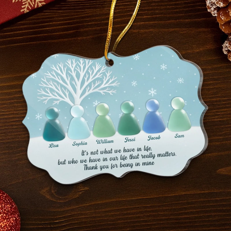 Custom Sea Glass Acrylic Ornament - Personalized Best Friend Christmas Birthday Gifts For Women, Besties, Sisters, BFF, Beach Lovers - Beautifully Weathered Together