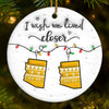 Custom Long Distance Ceramic Ornament - Personalized Best Friend Christmas Birthday Gifts For Women, Besties, Sisters, BFF - Miles Apart Still Connected