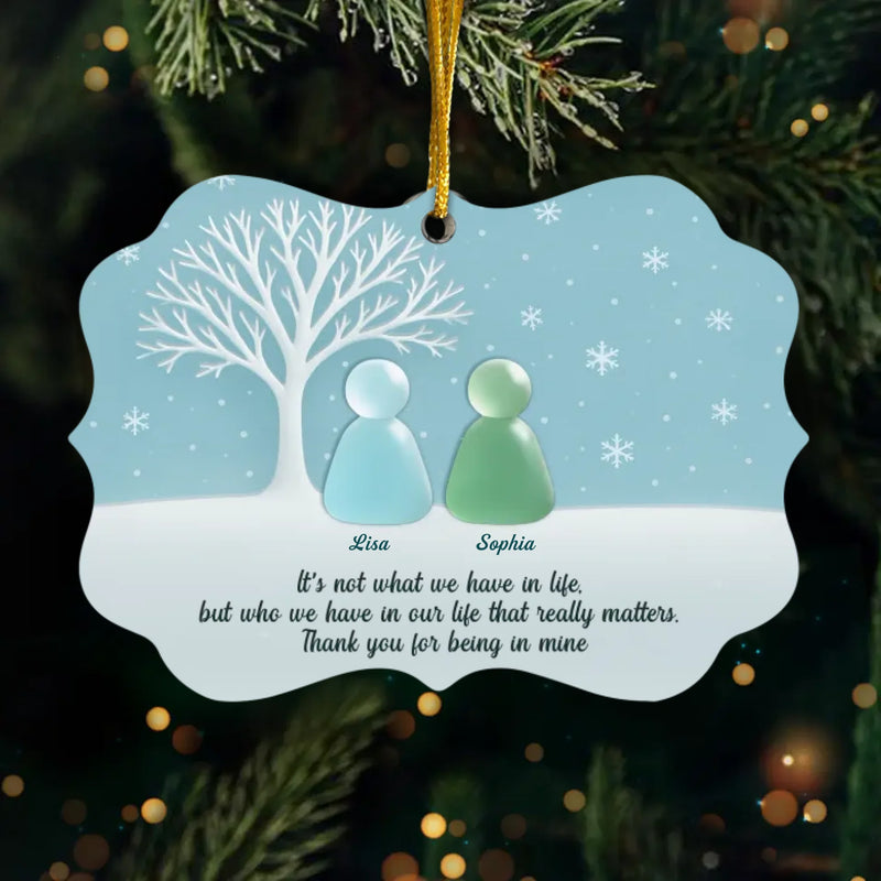 Custom Sea Glass Acrylic Ornament - Personalized Best Friend Christmas Birthday Gifts For Women, Besties, Sisters, BFF, Beach Lovers - Beautifully Weathered Together