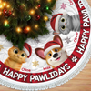 Custom Tree Skirt - Personalized Christmas Birthday Gifts For Dog Cat Lovers, Dog Dad And Mom, Cat Owners - Sleighing The Pawliday Spirit
