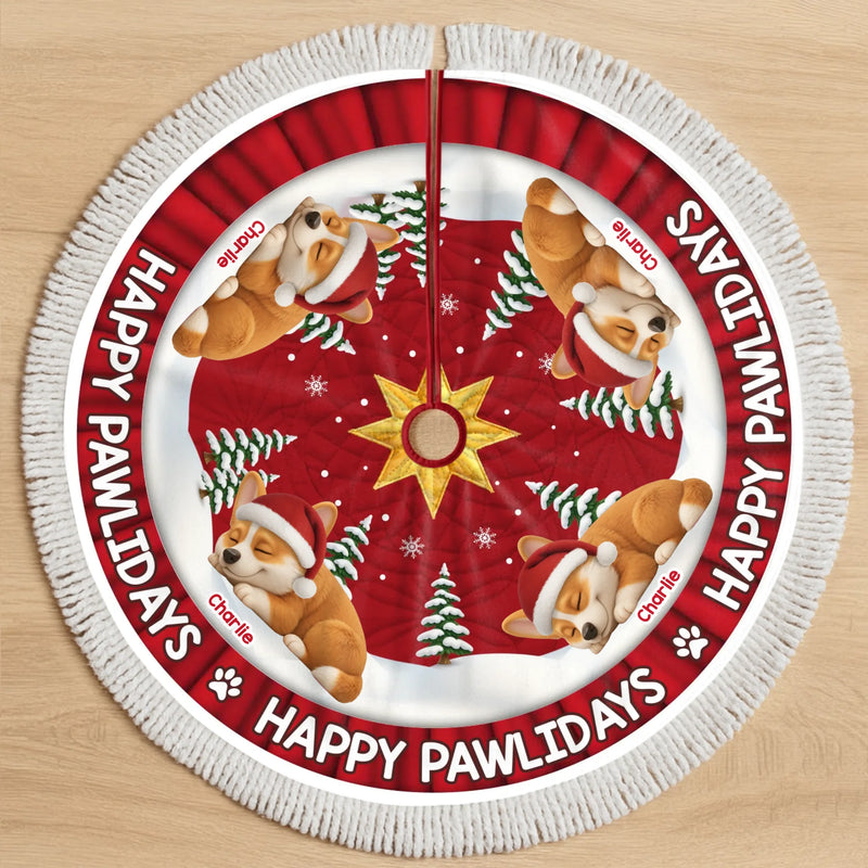 Custom Tree Skirt - Personalized Christmas Birthday Gifts For Dog Cat Lovers, Dog Dad And Mom, Cat Owners - Dreaming Of A Furry Christmas