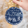 Custom Long Distance Ceramic Ornament - Personalized Best Friend Christmas Birthday Gifts For Women, Besties, Sisters, BFF - Wish You Were Closer