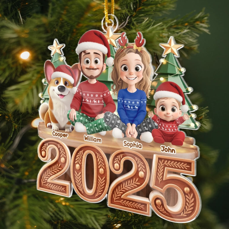 Custom Acrylic Ornament - Personalized Christmas Birthday Gifts For Family, Dog Cat Lovers - The Merry Squad