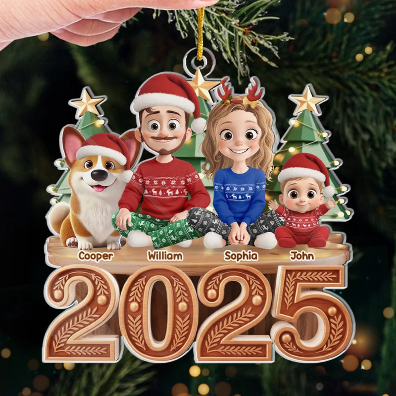 Custom Acrylic Ornament - Personalized Christmas Birthday Gifts For Family, Dog Cat Lovers - The Merry Squad
