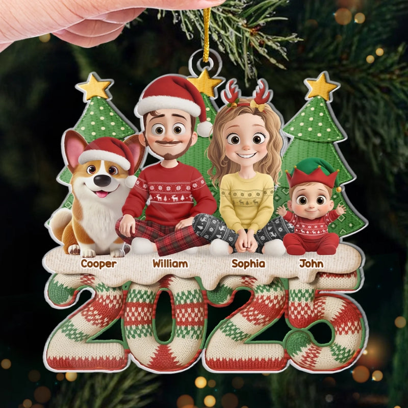 Custom Acrylic Ornament - Personalized Christmas Birthday Gifts For Family, Dog Cat Lovers - A Perfectly Imperfect Family