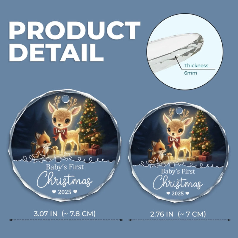 Custom Baby First Christmas Glass Ornament - Personalized Christmas Baby Shower, Gifts For New Moms, New Dads, New Parents - Love In Little Form
