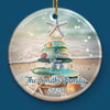 Custom Sea Glass Ceramic Ornament - Personalized Christmas Birthday Gifts For Mom, Dad, Brother, Sister, Kids, Beach Lovers - Home In Every Wave