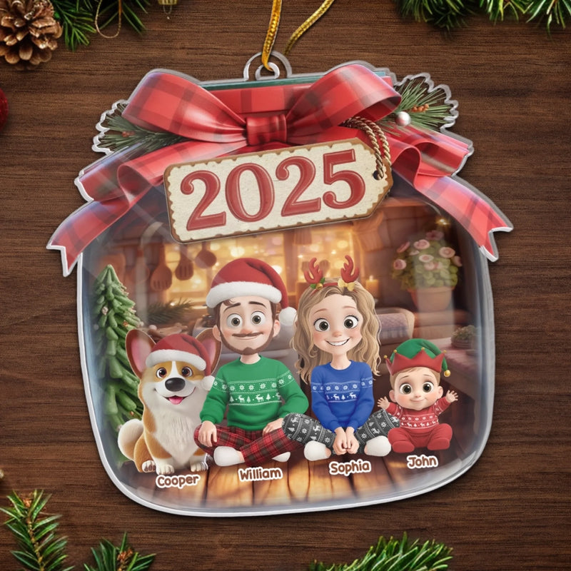 Custom Acrylic Ornament - Personalized Christmas Birthday Gifts For Family, Dog Cat Lovers - Our Kind Of Merry Madness