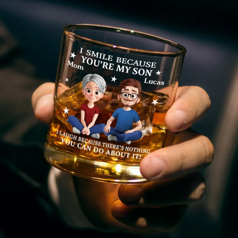 Custom Whiskey Glass - Personalized Birthday Gifts For Mom, Dad, Son - Strength Runs In Us