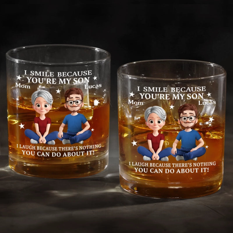 Custom Whiskey Glass - Personalized Birthday Gifts For Mom, Dad, Son - Strength Runs In Us