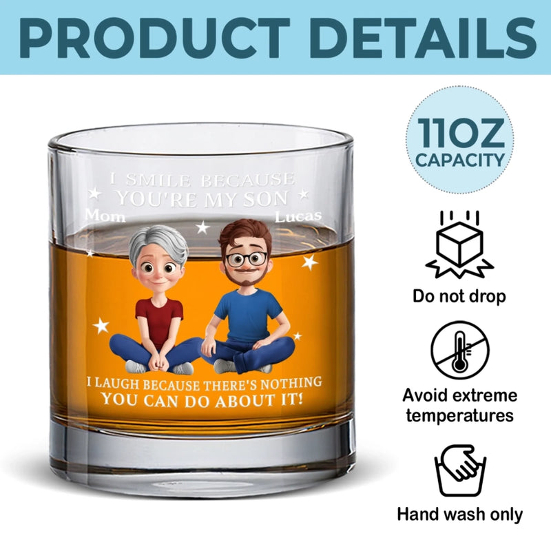 Custom Whiskey Glass - Personalized Birthday Gifts For Mom, Dad, Son - Strength Runs In Us