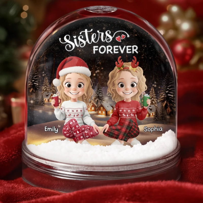Custom Acrylic Snow Globe - Personalized Best Friend Christmas Birthday Gifts For Women, Besties, Sisters, BFF - Friendship Wrapped In Holiday Cheer