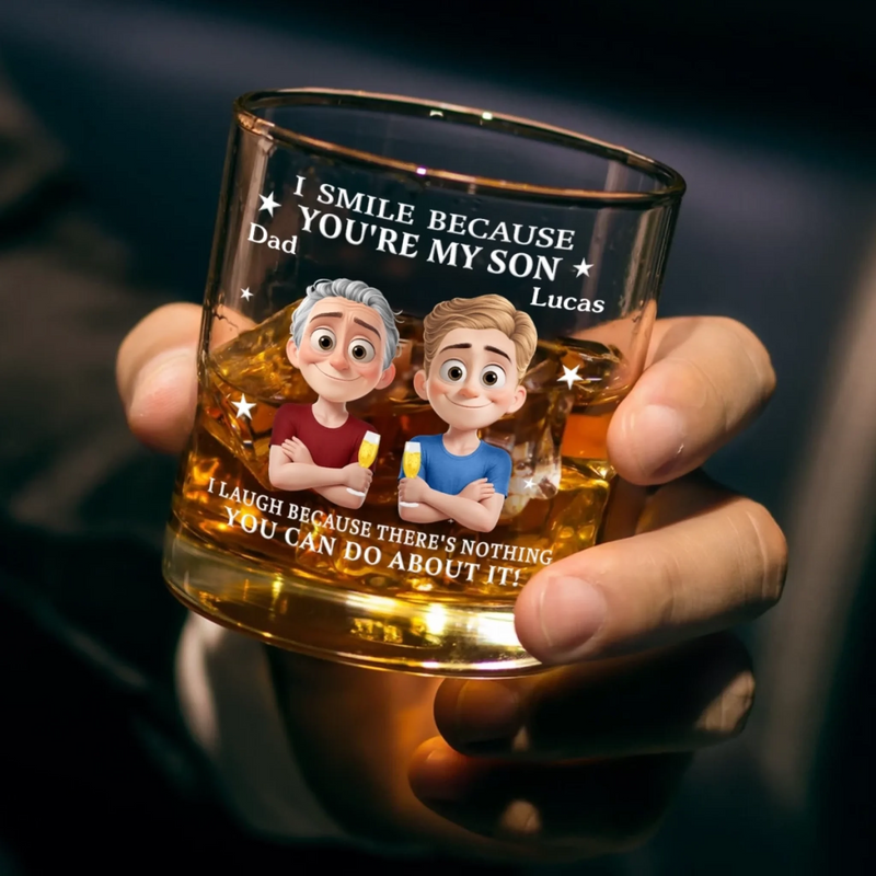 Custom Whiskey Glass - Personalized Birthday Gifts For Mom, Dad, Son - Raised With Pride