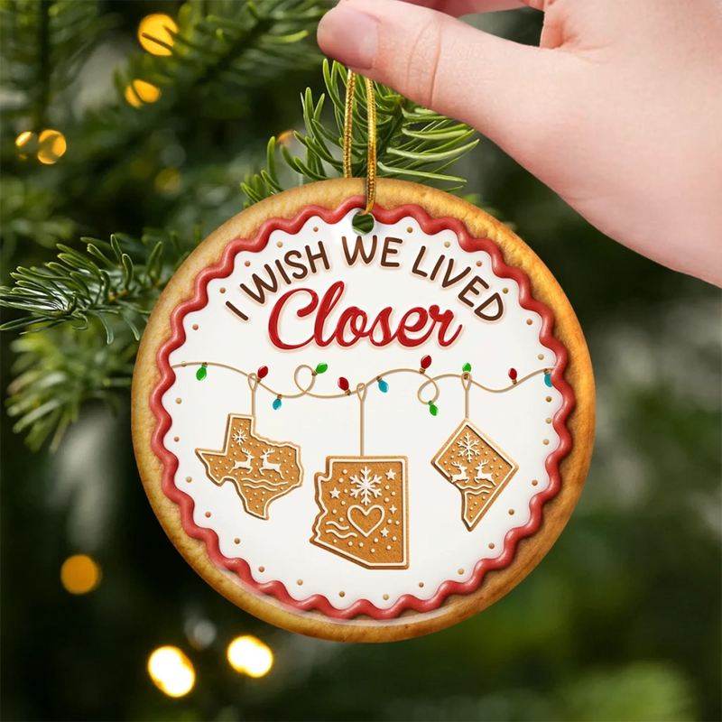 Custom Long Distance Ceramic Ornament - Personalized Best Friend Christmas Birthday Gifts For Women, Besties, Sisters, BFF - Distance Cannot Dim Our Spark