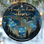 Custom Long Distance Ceramic Ornament - Personalized Best Friend Christmas Birthday Gifts For Sisters, BFF, Best Friends - Hearts Stay Close Across Miles
