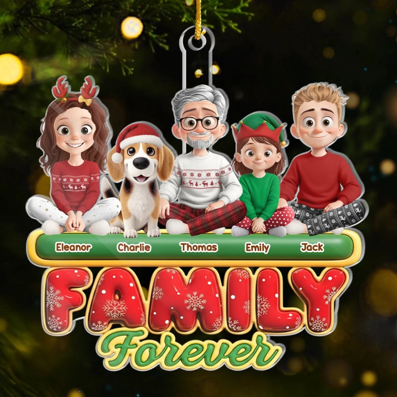 Custom Acrylic Ornament - Personalized Christmas Birthday Gifts For Mom, Dad, Brother, Sister, Kids - Together Is Our Gift