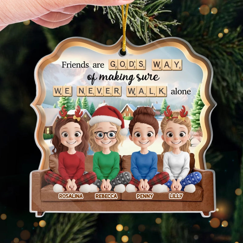 Custom Acrylic Ornament - Personalized Best Friend Christmas Birthday Gifts For Women, Besties, Sisters, BFF - We Laugh In Sync