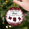 Custom Long Distance Ceramic Ornament - Personalized Best Friend Christmas Birthday Gifts For Women, Besties, Sisters, BFF - Distance Fades Love Remains