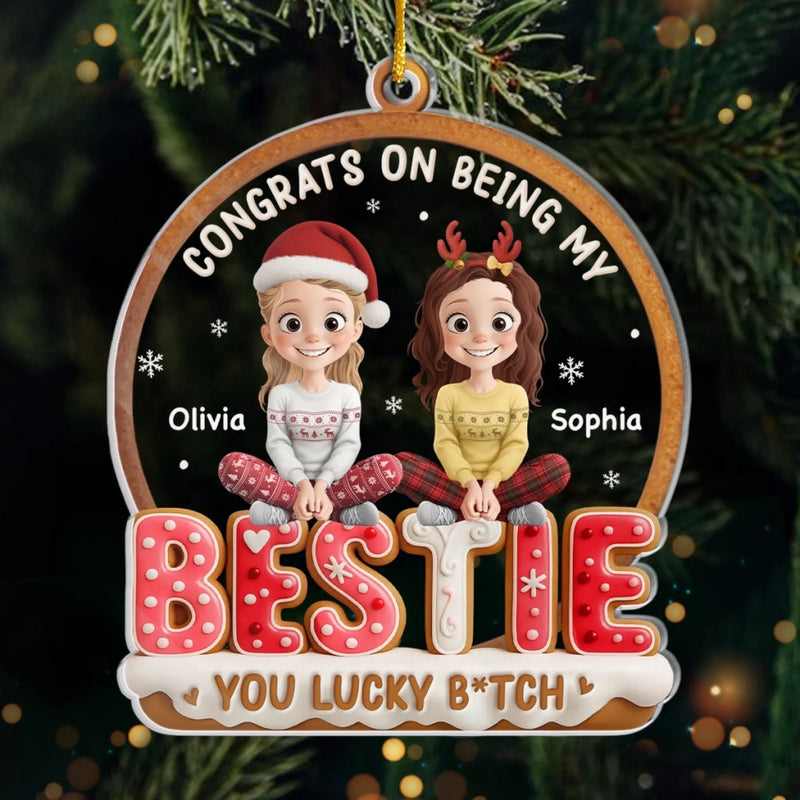 Custom Acrylic Ornament - Personalized Best Friend Christmas Birthday Gifts For Women, Besties, Sisters, BFF - Together We Bloom With Joy
