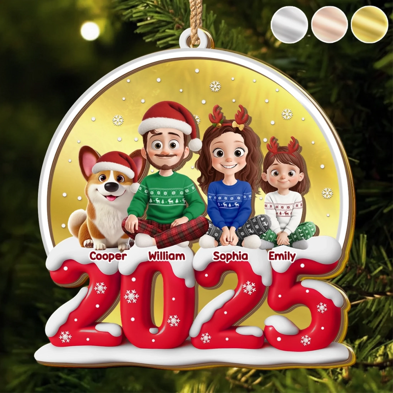 Custom Wooden Mirror Acrylic Ornament - Personalized Christmas Birthday Gifts For Mom, Dad, Brother, Sister, Kids - Joy Begins Where We Gather