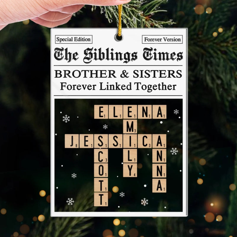 Custom Scrabble Acrylic Ornament - Personalized Christmas Birthday Gifts For Brother, Sister - Words That Unite Us