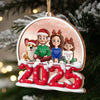 Custom Wooden Mirror Acrylic Ornament - Personalized Christmas Birthday Gifts For Mom, Dad, Brother, Sister, Kids - Joy Begins Where We Gather