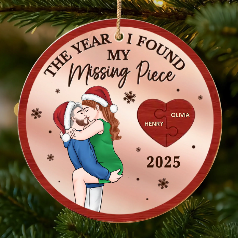 Custom Wooden Mirror Acrylic Ornament - Personalized  Anniversary Christmas Wedding Gifts For Husband And Wife, Him And Her - Years Change Love Stays