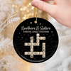 Custom Scrabble Ceramic Ornament - Personalized Christmas Birthday Gifts For Brother, Sister - Family Spelled Here