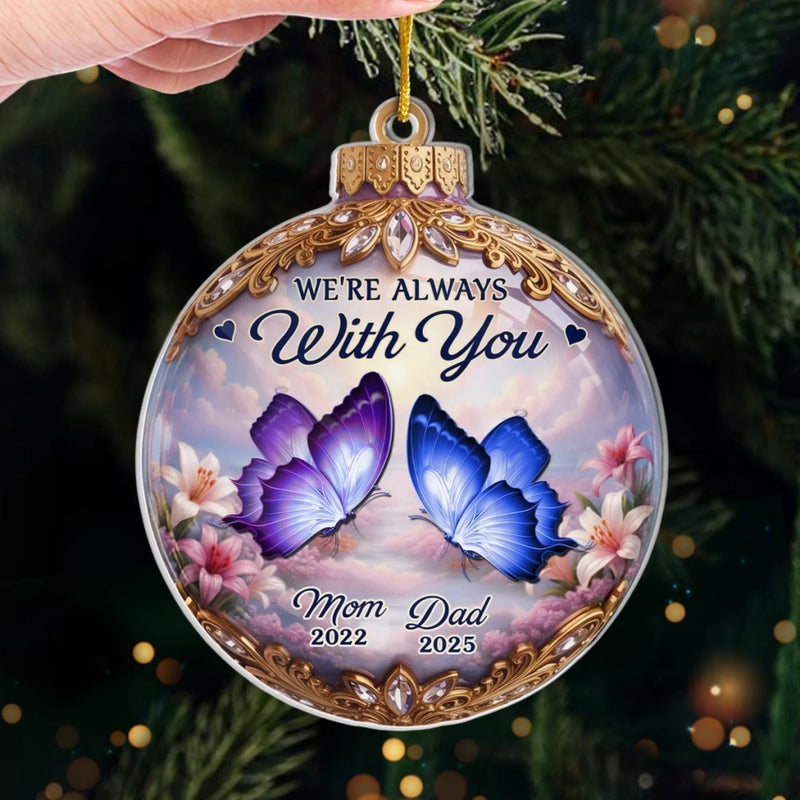 Custom Cardinal Acrylic Ornament - Personalized Christmas Memorial Sympathy Gifts For Loss Of Mom, Dad - Love Lives Beyond Goodbye