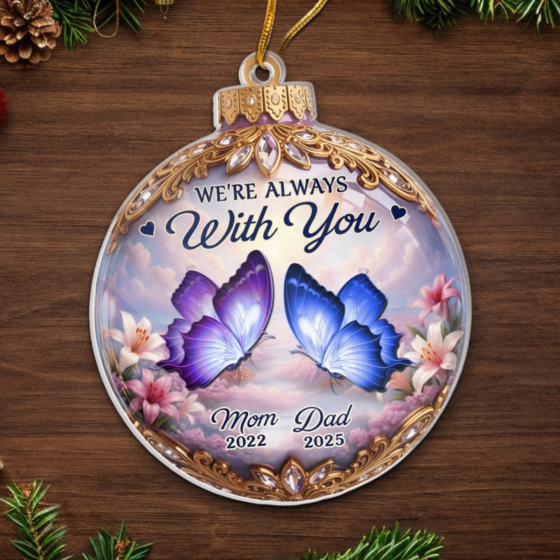 Custom Cardinal Acrylic Ornament - Personalized Christmas Memorial Sympathy Gifts For Loss Of Mom, Dad - Love Lives Beyond Goodbye