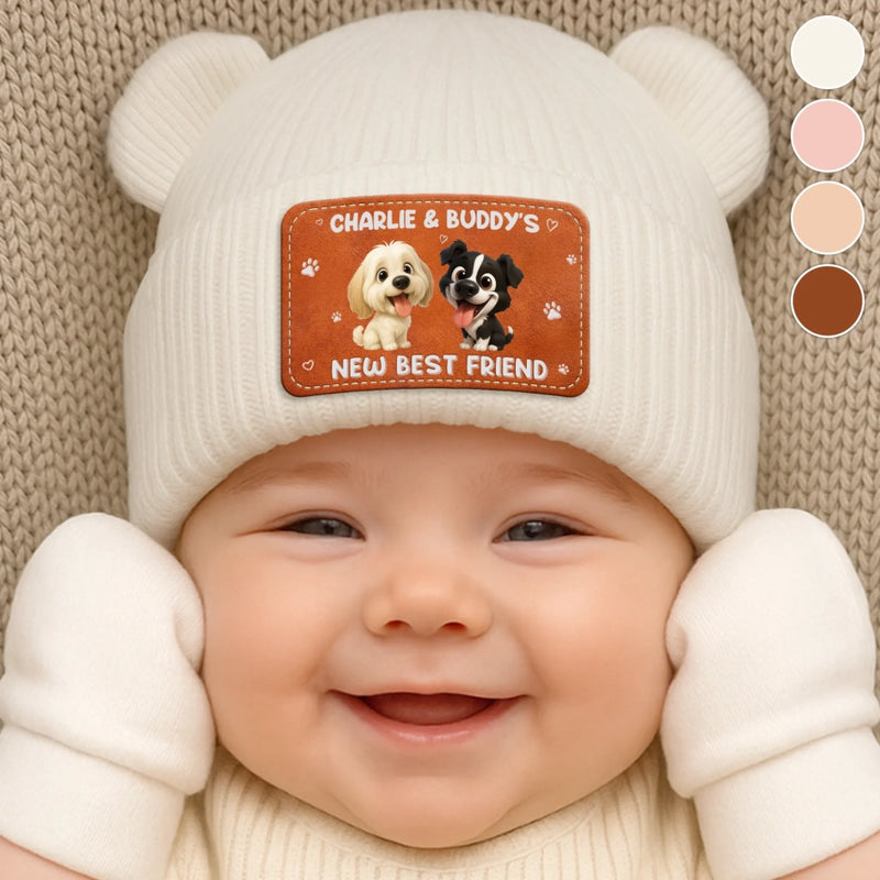 Custom Baby Beanie And Mittens Set - Personalized Baby Shower, Gender Reveal Gifts For New Moms, New Dads, New Parents, Dog Cat Lovers - Born To Be Loved