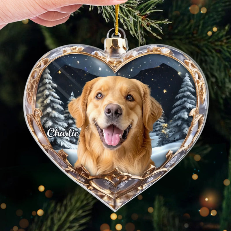 Custom Photo Acrylic Ornament - Personalized Pet Christmas Memorial Sympathy Gifts For Dogs, Cats - Miss You More Each Day