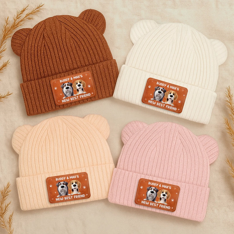 Custom Baby Beanie And Mittens Set - Personalized Baby Shower, Gender Reveal Gifts For New Moms, New Dads, New Parents, Dog Cat Lovers - Love Wrapped Warm