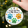 Custom Ceramic Ornament - Personalized Pet Christmas Memorial Sympathy Gifts For Dogs, Cats - Pawprints Etched On My Heart