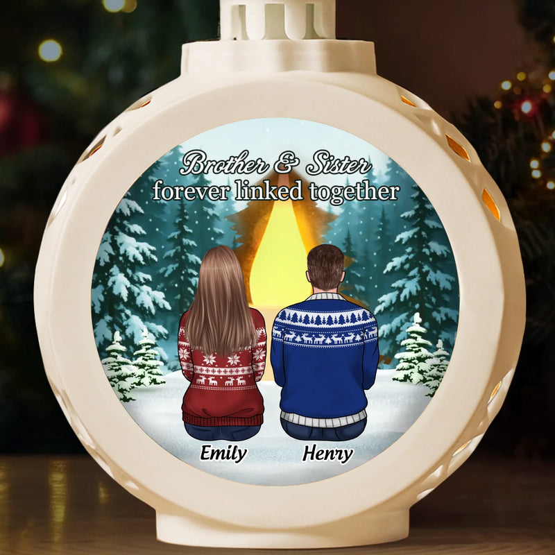 Custom Candlelight Lantern Ornament -  Personalized Christmas Birthday Gifts For Brother, Sister - Keep The Light Within