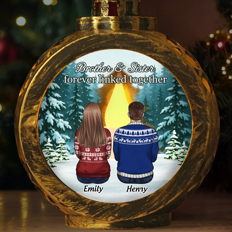 Custom Candlelight Lantern Ornament -  Personalized Christmas Birthday Gifts For Brother, Sister - Keep The Light Within