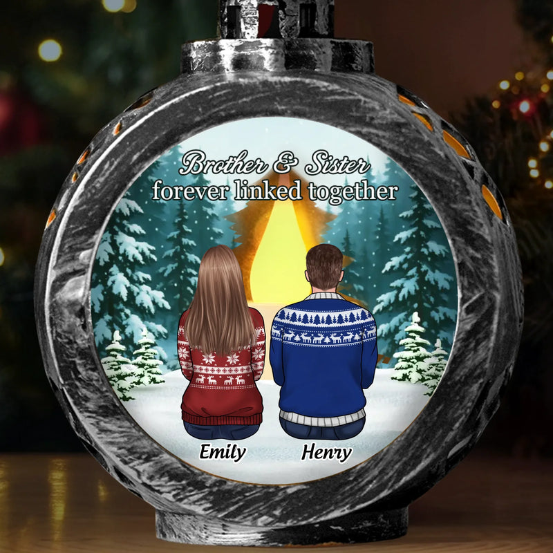 Custom Candlelight Lantern Ornament -  Personalized Christmas Birthday Gifts For Brother, Sister - Keep The Light Within