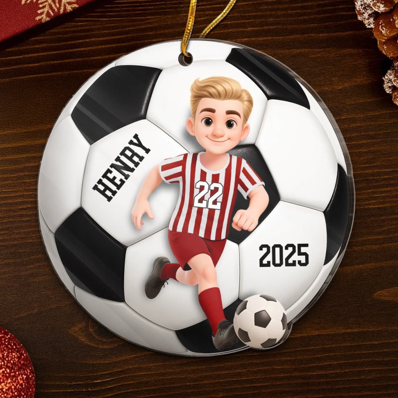 Custom Acrylic Ornament - Personalized Christmas Birthday Gifts For Football, Baseball, Basketball, Soccer Lovers, Sports Fans, Sports Lovers - No Limits Just Goals