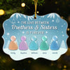 Custom Sea Glass Acrylic Ornament - Personalized Christmas Birthday Gifts For Brother, Sister - Waves Of Love