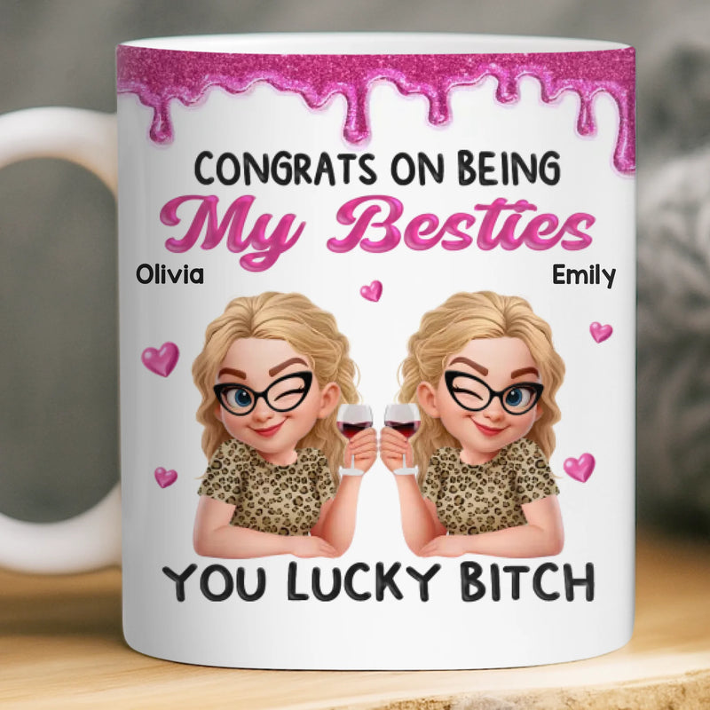 Custom Mug - Personalized Best Friend Birthday Gifts For Women, Besties, Sisters, BFF - Smiles Brewed Daily